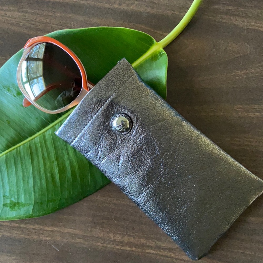 NWT Coach Met Eyeglass Case in Pewter Leather